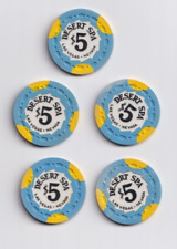 rare - $5 DESERT SPA - 5 (five) - 1947 casino chips -Mint - Las Vegas, Nevada picture