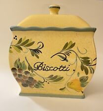 Vintage Biscotti Cookie Jar - Handmade for Nonni’s - Classic Tuscan Style Fruits picture