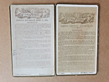 2 Carte De Visites Of Marriage Announcements In The Times, 1876 & 1891. picture