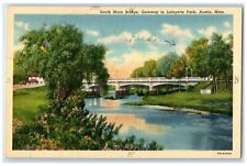 1943 South Main Bridge Gateway River Lafayette Park Austin Minnesota MN Postcard picture