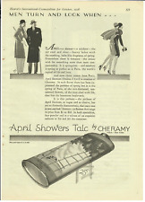 1928 April Showers Talc Vintage Print Ad Powder by Cheramy Men Turn and Look picture