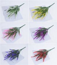 4pcs Artificial Lavender Plants Fake Flower Plastic Green Outdoor Summer Colors picture