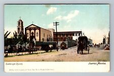 Juarez Mexico Guadalupe Church Horse Buggy Antique Vintage Souvenir Postcard picture