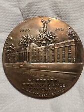 1921 Hartford Fire Insurance Company Bronze Medal Paperweight Whitehead Hoag 4” picture