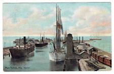 Port Tampa Tampa Florida FL Postcard 4 Mast Ship Harbor Posted 1908 Boat picture