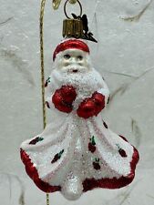 VTG Retired Neiman Marcus 2003 Santa Glitter Sparkle Christmas Ornament 4” Nice picture