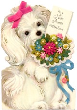 Vintage Hallmark Happy Mothers Day Card Nice Aunt with Love Dog Used 1970s picture