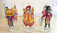 Set Of 3 McDonald's Ronald McDonald Collector Series Drinking Glass Vtg 1977 picture