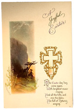 Postcard A Joyful Easter...Cross w/Cave picture