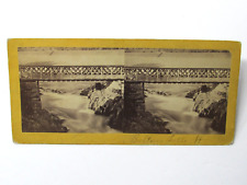 Bellows Falls Vermont Tucker Toll Bridge Connecticut River Thin Stereoview 1870s picture