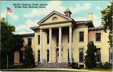 Vintage Postcard Elmhurst Public Library Wilder Park Elmhurst Illinois picture