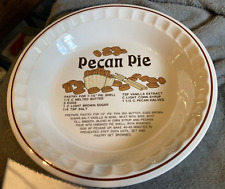 Vintage  1980's Pecan Pie Recipe Deep Plate Hankook 10