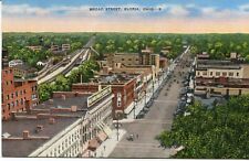 Aerial View Broad Street Elyria Ohio Postcard Railroad picture