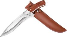FLISSA Hunting Knife w/Leather Sheath 11-5/8inch Full-Tang Stainless Steel Blade picture