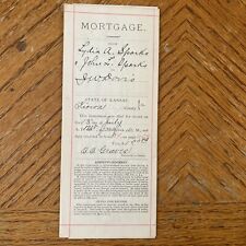 Antique Mortgage Document Kiowa Kansas 1908 picture