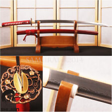 Red Folded 11 Times Japanese Katana Samurai Sword Handmade Real Sharp Blade picture