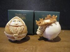 Harmony Kingdom Nick and Rudy Santa & Reindeer Christmas Hard Body Roly Poly Set picture
