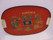 Vintage Virginia oval tray State flag bird monticello governors palace Caverns  picture