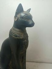 RARE ANTIQUE ANCIENT EGYPTIAN Statue Goddess Bastet Cat Isis Scarab 1740 Bc picture
