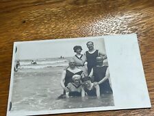 Antique Real Picture Postcard Foreign Beach Early bathing suits. picture