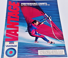 1986 Vantage Regular Cigarettes Vintage Print Ad  Performance Counts Wind Surfer picture