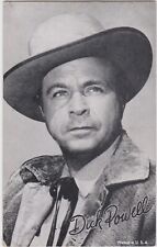 EXHIBIT ARCADE COWBOY CARD 1950's DICK POWELL GREAT CARD picture