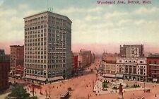 Vintage Postcard 1910's Woodward Avenue Detroit Michigan MI picture
