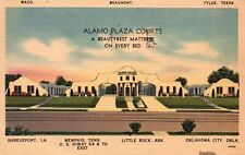Postcard OK Oklahoma City Alamo Plaza Courts Motel 1946 Linen Vintage PC H8135 picture