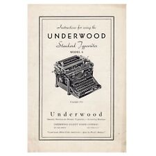 Underwood No.6 Typewriter Instruction Manual Standard Repro Vtg User 11 12 O picture