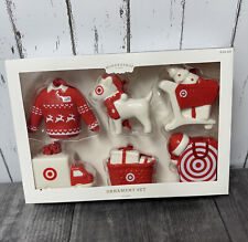 2023 Target Wondershop Christmas Bullseye Theme 6pc Ceramic Ornament Set New picture