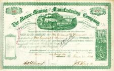 Mercer Mining and Manufacturing Co. Issued to Corinne R. Roosevelt - Stock Certi picture