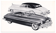 Packard Convertible Automobile Two Late 1940s Cars B&W Lithograph Postcard picture