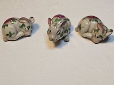 Vintage Hand Painted Floral Bunny Set picture