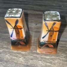 Vintage Hand Painted Windmill Salt & Pepper shakers - NO CORK picture