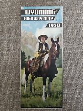 Vintage 1938 Color Wyoming Highway Map Good Condition picture
