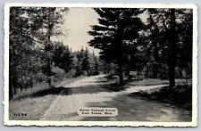 East Tawas Michigan~Huron National Forest~1930s B&W Postcard picture