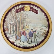 Vintage Currier & Ives 1855 Winter Pastime Metal Plate 13 Inch picture