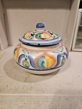 Vintage1986 Vietri Colore Cookie Jar with Lid from Italy Rare Estate Find picture