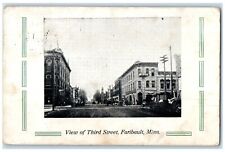 1909 View Of Third Street Buildings Cars Faribault Minnesota MN Antique Postcard picture