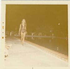 Sexy Woman In Bathing Suit 1960s Fashion Show Color Snapshot Photo picture