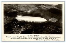 c1931 USS Akron US Navy Zeppelin Blimp Goodyear Tire Co. RPPC Photo Postcard picture