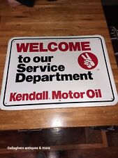Vintage Kendall Motor Oils Tin Sign WELCOME TO OUR SERVICE DEPARTMENT Embossed picture