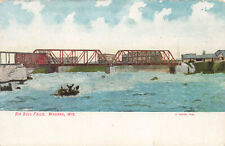VINTAGE WAUSAU WI WISCONSIN POSTCARD BIG BULL FALLS 1907 072023 S picture