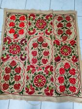 Silk Suzani hanging  Uzbek handmade embroidery 91x100 36