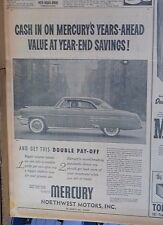 Large 1953 newspaper ad for Mercury - Get double pay-off, Year end savings picture