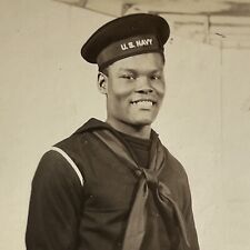 Vintage RPPC Postcard Photograph Black African American Man US Navy ID Husk picture