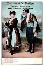 1909 Spooning In Butler Couple Silly Cavalier Butler Pennsylvania PA Postcard picture