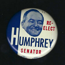 1950s RE-ELECT HUBERT HUMPHREY - MINNESOTA SENATOR PICTURE CAMPAIGN BUTTON picture