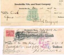 Vintage Bank Checks: Brookeville, Pa..& Citizens to Preston National Bank, Mich. picture