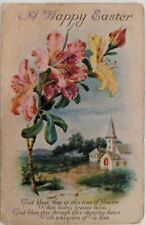 Victorian Postcard A Happy Easter With White Church picture